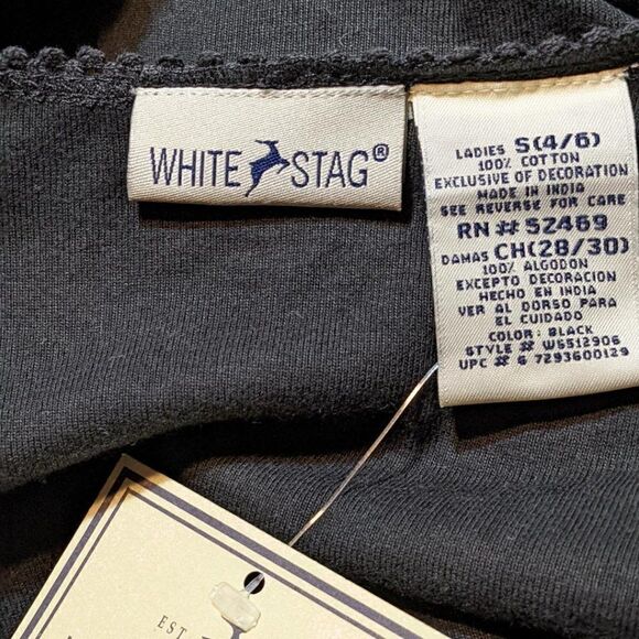 🆕NWT WHITE STAG BEAUTIFULLY EMBROIDERED BLACK TOP - S (4/6) - Picture 6 of 7